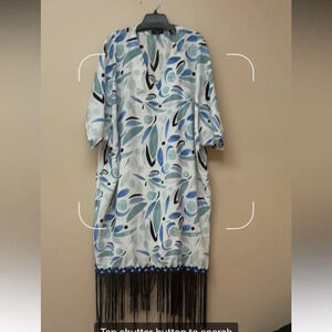 bohemian beaded Tassel kaftan dress/ beach cover up  size large